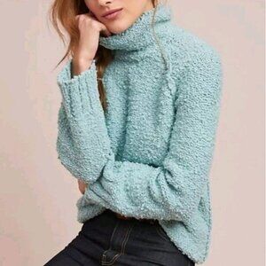 Anthropologie Moth M Juliette Nubby Turtleneck Sweater Long Knit Top Sweatshirt